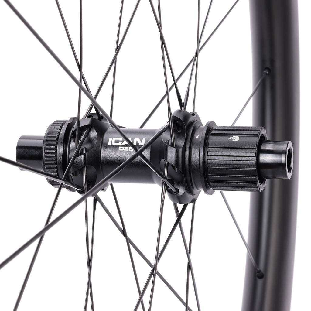 ICAN 700C G40 gravel wheels with 36T ratchet system Shimano Microspline 12 speed freehub